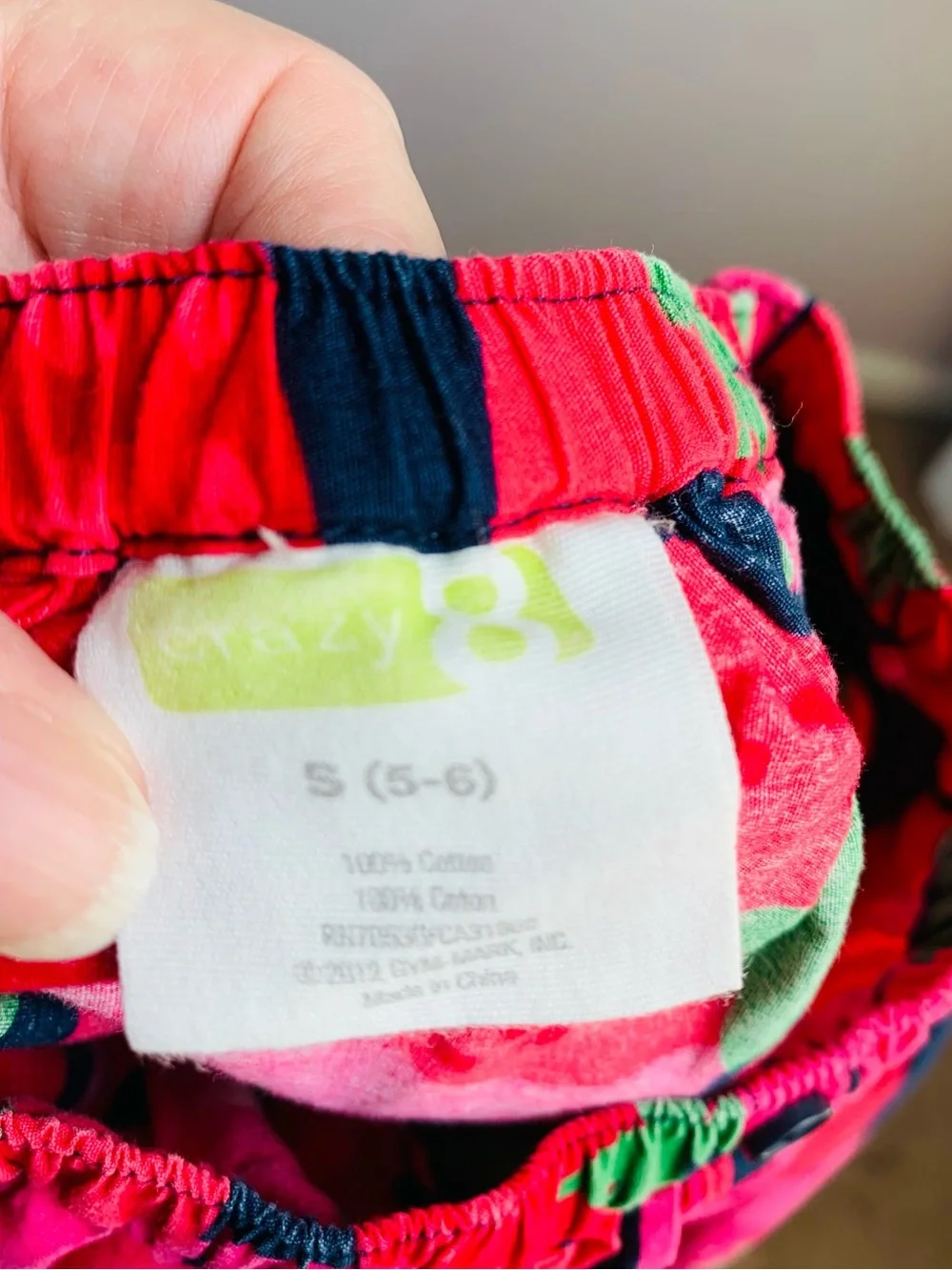 Crazy 8 Strawberry Skirt Cotton Pink Red Navy Colorful Cute Fun Girls EUC 5 6
